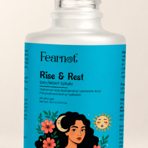 Fearnot Rise & Rest” day/night serum bottle