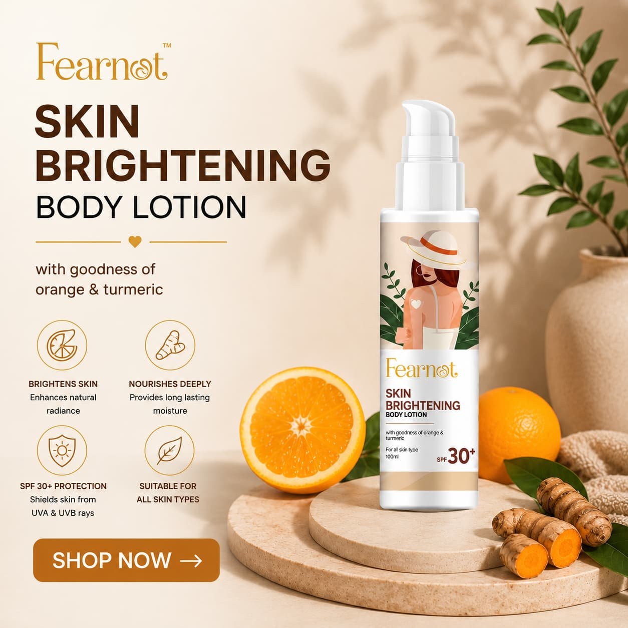 Natural skincare with orange and turmeric 1080px