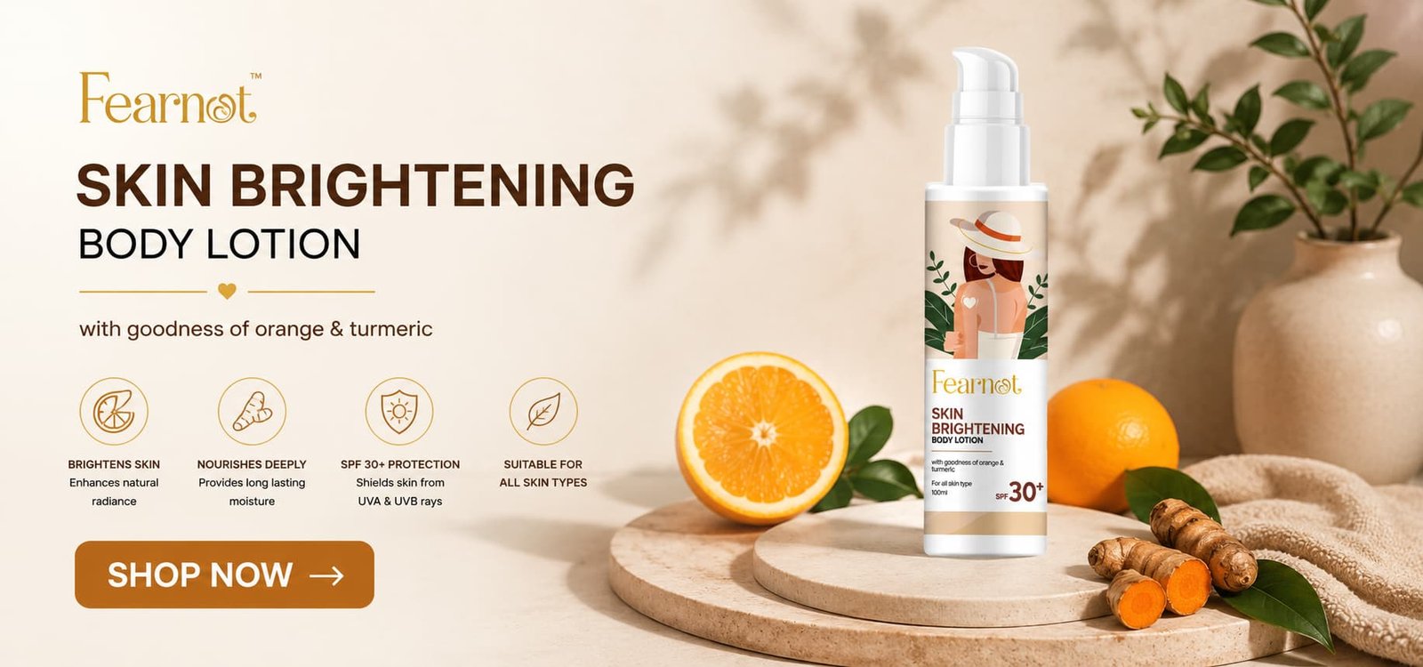 Nourishing skincare with orange & turmeric